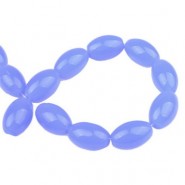 Glasperlen Oval 15x10mm Blau